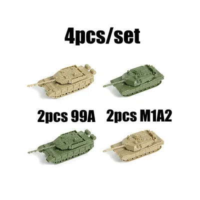 4D 1/144 Tank Infantry Fighting Vehicle Rocket Launcher Finished Model 4pcs/set Miniature Military Model Toy