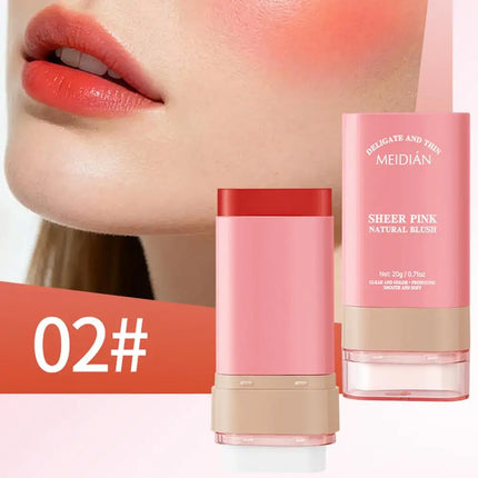MEIDIAN Matte Blush Cream 20g Nude Three-color Waterproof Smudge-proof Lightweight Breathable Multi-purpose Cushion Blush Stick