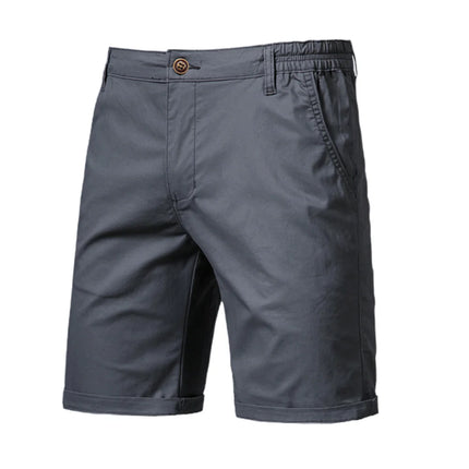 AIOPESON Summer 100% Cotton Solid Shorts Men High Quality Casual Business Social Elastic Waist Men Shorts 10 Colors Beach Shorts