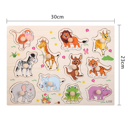 30cm Kid Early educational toys baby hand grasp wooden puzzle toy alphabet and digit learning education child wood toy