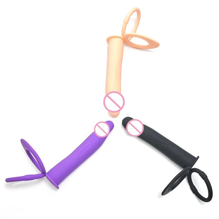 Beginner Vibrating Strap On Dildo Double Penetration Anal Plug Soft Silicone Waterproof Adult Toy for Men