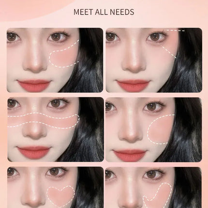 FOMIX Loose Powder Air Cushion Blush Long Last High Pigment Soft Misty Matte Face Blusher Natural Colors For Cheek