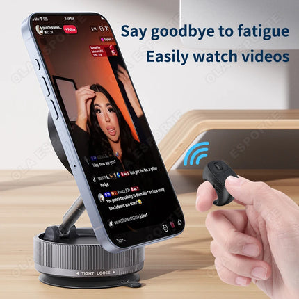 Cell Phone Scrolling Ring Wireless Finger Shutter Remote Control Page Turner Mobile Phone Controller Bluetooth For Travel New