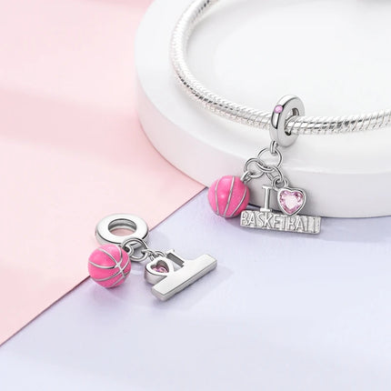 Charm 925 Sterling Silver Pink Pendant Charm Fit Original Charm Bracelet Necklace Beads DIY Jewerlry Accessories