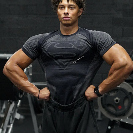2025 New style Men's High Elastic Quick Dry Sports T-Shirt Tight Workout Breathable Summer Gym Trendy Short sleev tops