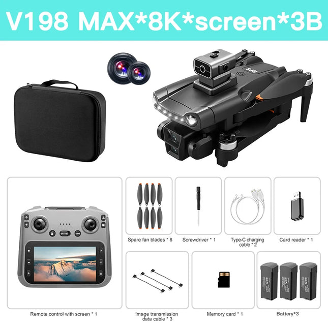 Lenovo V198 MAX GPS Drone 8K Profesional 4K HD Camera  Brushless Laser Obstacle Avoidance Foldable Quadcopter Aerial Optical
