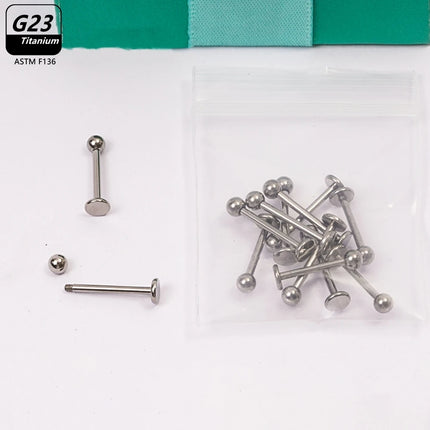 10pcs/Lot G23 Titanium Labret Lip Piercing Jewelry Not Allergic 16g 6/8/10/12mm Barbell Tongue Bar Tragus Snug Daith Earring