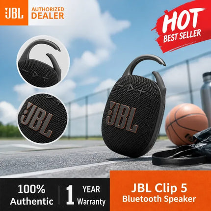 JBL Clip 5 Portable Bluetooth Speaker for JBL Clip 5 | Waterproof Dustproof Outdoor Speaker with 1-Year Local Warranty