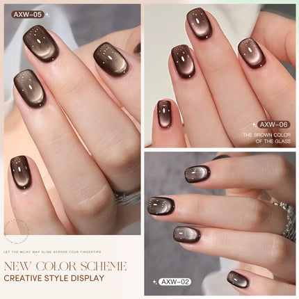 AS 15ml Luxury Coffee Cat Nail Gel Polish Tpo Free Soak Off UV LED Dark Brown Cat Eye Manicure Gel Polish Nail Art Varnish Gel
