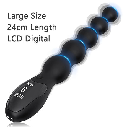 Anal Beads Butt Plug Anal Balls for Women G-Spot Vagina Vibrator Female Masturbation with LED Digital Screen Sex Toy for Women