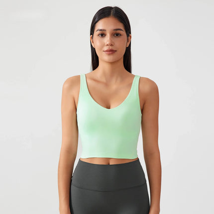 Sports Bra for Women Yoga Top Fixed Chest Pad Gym Vest Shock-proof Workout Tops Yoga Clothes U-shaped Back Fitness Crop Top