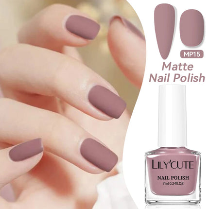 LILYCUTE 7ml Matte Nail Polish Velvet Effect Pearl Shell  Air Dry Nail Art Varnish No Need Lamp Manicure Glitter Nail Care Polis