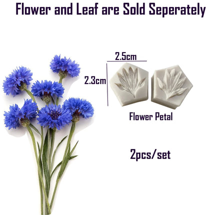 2pcs/set Cornflower Silicone Mold DIY Pastry Cake Fondant Leaf Mould Chocolate Flower Ice Clay Decoration Kitchen Bake ToolM2878