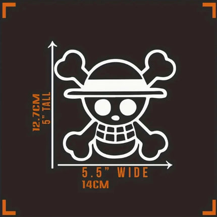 1pc Car Sticker Anime Straw Hat Pirate Decal Vinyl Auto Truck Wall Laptop  White 5.5514cm12.7cm