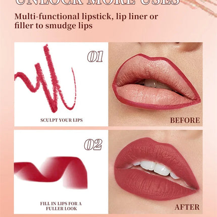 Tapered Lip Liner Pencil Set Matte Red Brown Velvet Lipstick Lasting Waterproof Non Sticky Contouring Tint Lipliner Lip Makeup