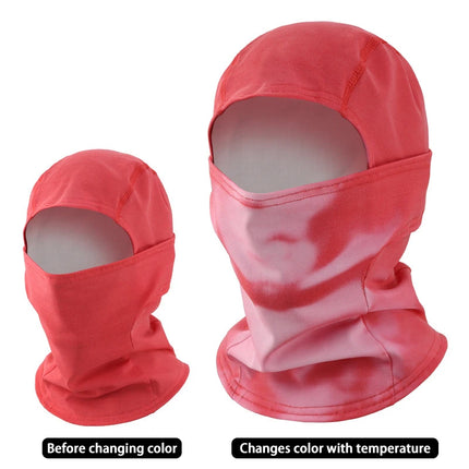 Heat Reactive Balaclava Unisex Temperature Sensitive Color Change Ski Mask Full Head Wrap Motorcycle For Hiking Cycling