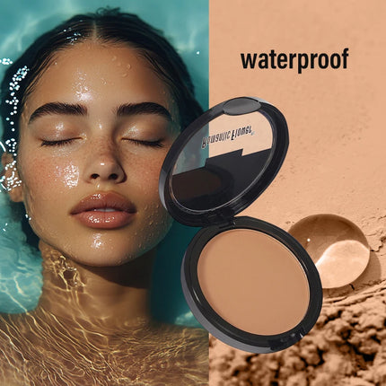 Three-color dark skin pressed powder concealer set, matte effect, oil control, waterproof, sweat-proof, create facial shadows