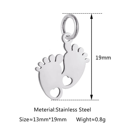 5pcs/Lot Stainless Steel Hollow Animal Cat Or Dog Claw Charm For DIY Necklace Bracelet Earrings Jewelry Accessories Pendants