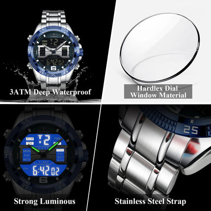 POEDAGAR Luxury Man Digital Watch Alarm Luminous LED Week Date Sports Quartz Men Watch Fashion Military Electronic Men's Watches
