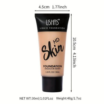 USHAS Concealer Matte Liquid Foundation Brightening Long-lasting Moisturizing Oil Control Waterproof Skin Natural