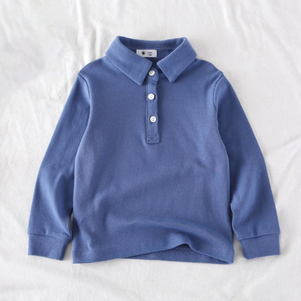 Little Kids Clothes Boys Long Sleeved Polo Shirts Solid Color Boys Shirts Children Spring Summer Polo Shirt School Tops Tee 1-7Y