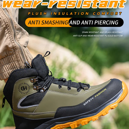 Construction Safety Shoes Men Waterproof Work Boots Anti-smash Steel Toe Shoes Puncture-Proof Indestructible Shoes Safety Shoes