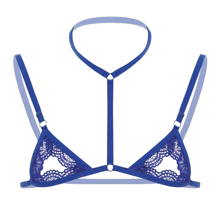 Sexy Men Harness Erotic Bra Man Lace Lingerie Sissy Nightwear Fetish Sheer Halter Neck Crossdress Straps hombre Mini Bras
