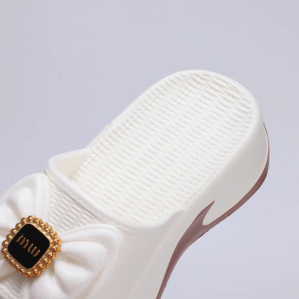 Eyriphy Size: 35-36 to 39-40 Women's Slippers Women High Heels Summer New Fashion Thick-soled Slippers Soft High-value Versatile