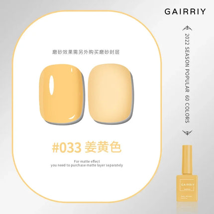 Gairriy 15ml Gel Nail Polish 60 Colors Glitter Soak Off UV LED Semi-Permanent Varnish Nail Art Salon Nail Polish Free Shipping