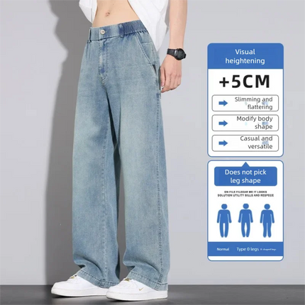 67% Lyocell Jeans Men's Spring/Summer Thin Straight Loose High Quality