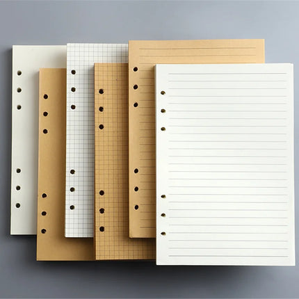 45 Sheets A5 A6 A7 Loose Leaf Notebook Refill Spiral Binder Inner Page Line Blank craft  Grid Inside Paper Stationery