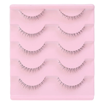 5 Pair Natural Lower Eyelashes Makeup Soft Handmade Clear Thin Band Under False Lashes Strip DIY Eyelashes Extension Beauty Tool