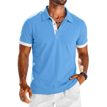 Summer Mens Short Sleeve Polo Shirt Lightweight Lapel Tshirts Breathable Sport T-shirts for Men Sports Solid Streetwear Cool Top