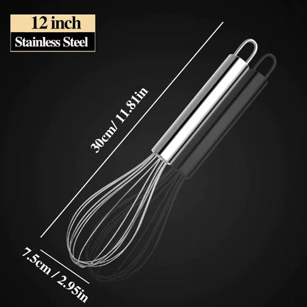 Stainless Steel Manual Egg Beater Egg Stick Mixer Egg Beater Cream Egg Baking Egg Mixing Artifact Household Baking Tools