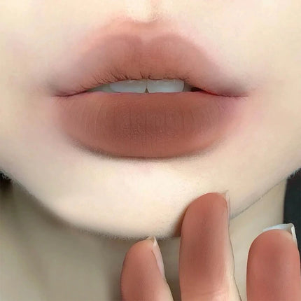 QIBEST 1PC Sexy Red Women's Lipstick Long Lasting Waterproof Liquid Lipstick Matte Lip Mud Non-Stick Cup Lip Gloss Tint Makeup