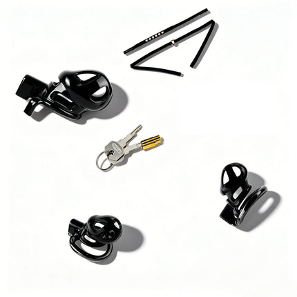 LICKER Strapon Resin Chastity Cage With Aluminum Alloy Penile Ring Silicone Catheter Dick Pleasure Cock Restrict For Asceticism