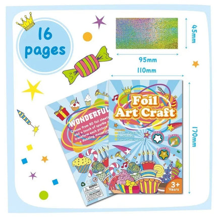 Cartoon Coloring Book Kids Foil Art and Crafts DIY Handmade Fun Creative Painting Books Educational Drawing Toys for Children