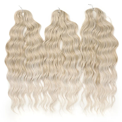 FREEDOM Synthetic Curly Braiding Hair Extensions 24 inch/60 cm Long Deep Wavy Twist Crochet Braids Hair Ombre Brown Rainbow Hair