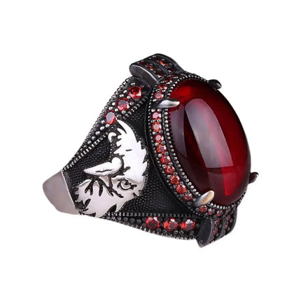 2024 New Creative Cat's Eye Alloy Casting Rings for Men Tiktok Europe and America Gothic Rock All-around Eyeball Simple Jewelry