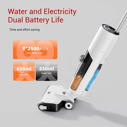 UWANT XT100 Robotic Floor Washer, Wireless Mopping Machine 120AW Suction Self-Cleaning&Drying, for Pet Hair/Cleaning Hard Floors