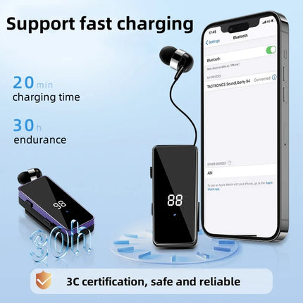 R11 PK K55 Wireless Bluetooth Earphones Collar style Business V5.4 Call/Music 20H Vibration Reminder Call Number Reporting
