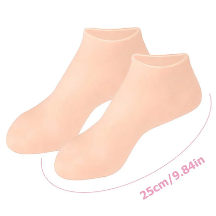 2 Pack Moisturizing Silicone Gel Socks for Dry Cracked Feet Nourishing Skin Lubricating Foot Care Massage Socks Manicure Tools