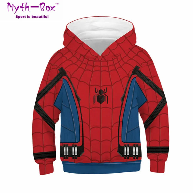Autumn Winter Children's Hoodies Superhero's Print Coat Kids Sweatshirt Child Teen Hoody Tops 5-14y Boy's Hooded Coat Sportwear