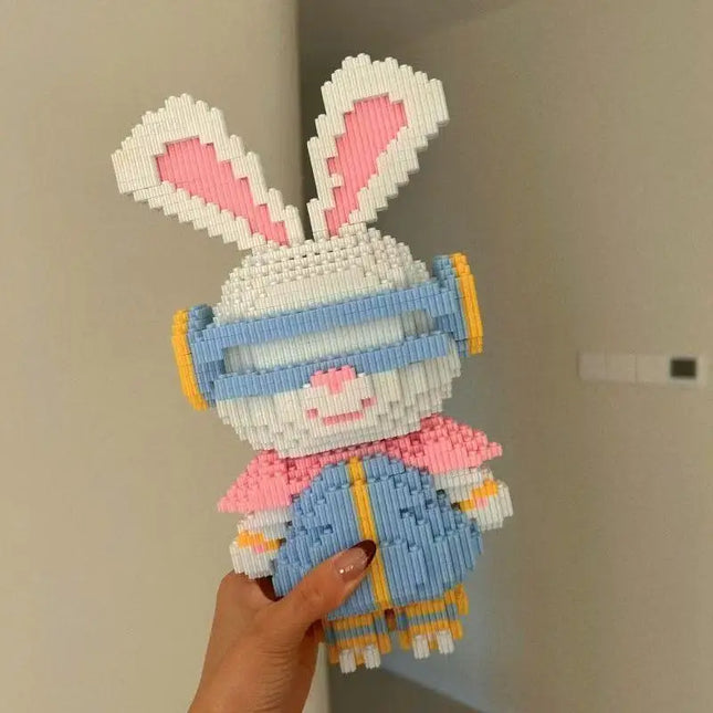 33CM Mini Colorful Rabbit 3D Model small particles Building Block Assembly Toy Cute Small Particle Puzzle Ornaments Kids Gift