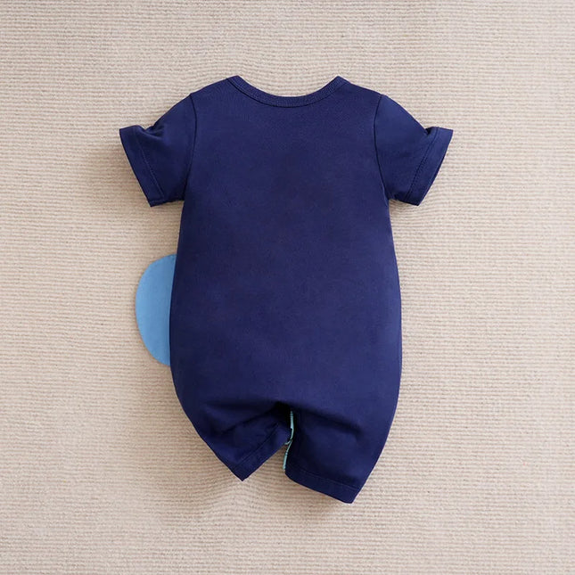 Newborn Clothes Cute Cartoon 3D Elephant Cotton Comfortable And Soft Summer Boys And Girls 0-18 Short Sleeved Baby Jumpsuit