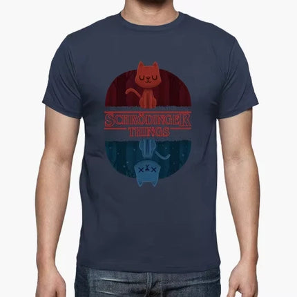 Schrodinger's Things. Funny Schrodinger Cat T Shirt New Summer Cotton Short Sleeve O-Neck T-shirt Casual Mens Womens Top