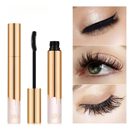 3D Mascara Eyelashes Lengthening Black Lash Eyelash Extension Eye Lashes Brush Beauty Makeup Long-wearing Gold Color Mascara