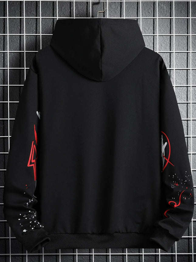 The new men's hooded sweatshirt for Spring and Autumn 2025 features a casual comfortable and soft 3D graffiti pattern print