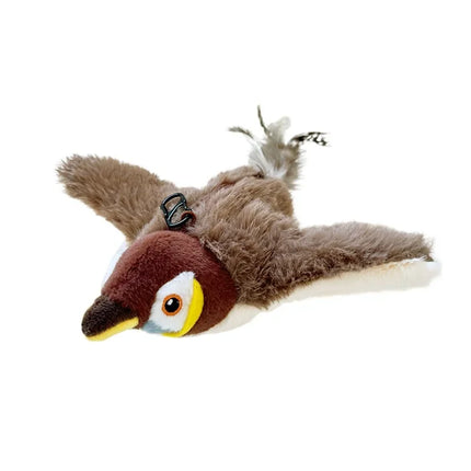 Touch Activated Toy Pet Hot Simulated Vocalize Plush Bird Cat Toy Interactive Dog Rechargeable Chirping Flapping Bird (no Flying)
