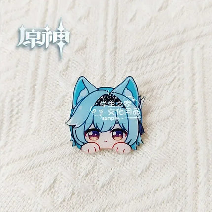 Game Impact Fontaine Neuvillette Wriothesley Rabbit Ears Small Hands Acrylic Badge Backpack Button Brooch Accessories Gifts